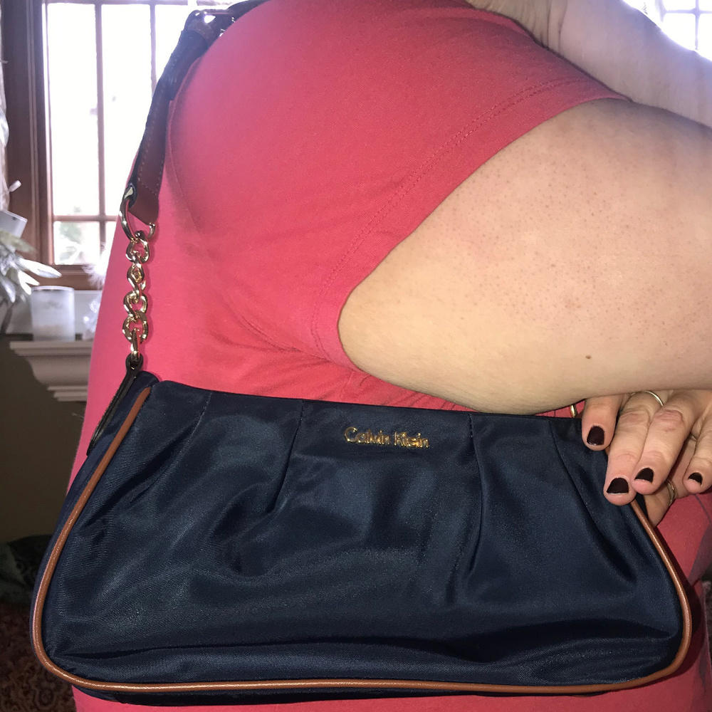 Navy and brown accent Calvin Klein bag NICE!
